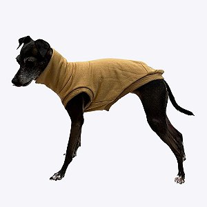 COLETE DE GALGO ITALIANO MOLETOM CAFÉ COM LEITE