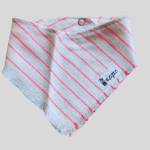 BANDANA DE GALGO ITALIANO BEGE LINHA LARANJA PE