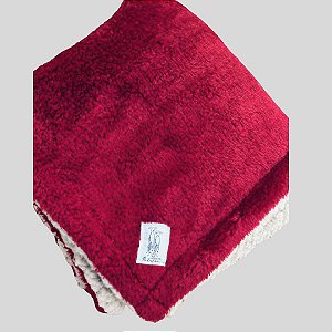 COBERTOR FLUFFY BORDO E BEGE PE