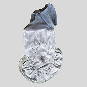 VESTIDO DE GALGO ANO NOVO GOLA BRANCA BABADO DUPLO BRANCO PE