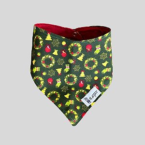 BANDANA DE GALGO NATAL VERDE GUIRLANDA PE