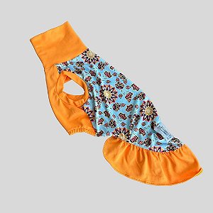 VESTIDO DE GALGO ITALIANO UV FLOR LARANJA PE