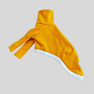 BLUSA DE GALGO ITALIANO MOLETOM AMARELO E BRANCO PE