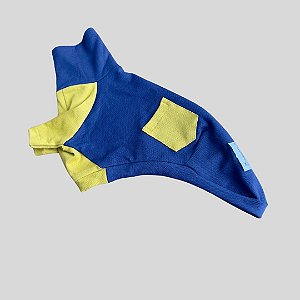 CAMISETA DE GALGO ITALIANO PIC AZUL BOLSO MOSTARDA PE