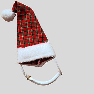 GORRO DE GALGO NATAL XADREX VERMELHO