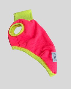 COLETE DE GALGO HUG ROSA NEON GOLA AMARELA