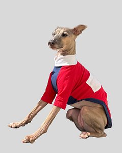CAMISETA DE GALGO ALGODY POCKET VERMELHA