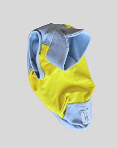 REGATA DE GALGO ALGODY AMARELO E AZUL POCKET PE