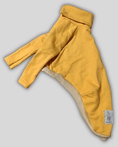 BLUSA DE GALGO HUG MOSTARDA E BEGE