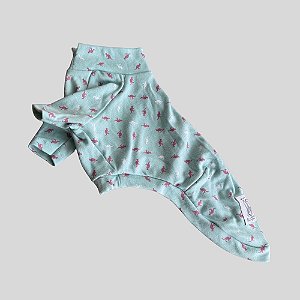 CAMISETA DE GALGO SUE GALGURU VERDE E ROSA