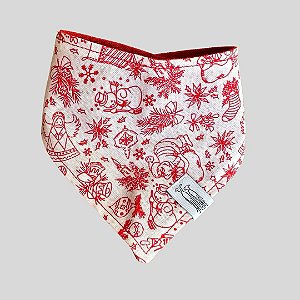BANDANA DE GALGO NATAL DESENHOS VERMELHOS