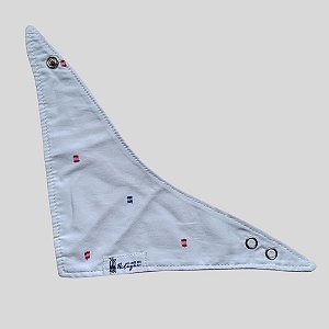 BANDANA DE GALGO ANO NOVO BRANCA PONTINHOS AZUL E VERMELHO