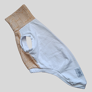 REGATA DE GALGO ANO NOVO BRANCO E DOURADO