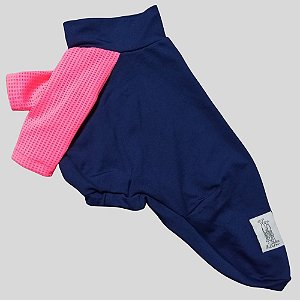 CAMISETA DE GALGO UV MARINHO E DRY ROSA NEON