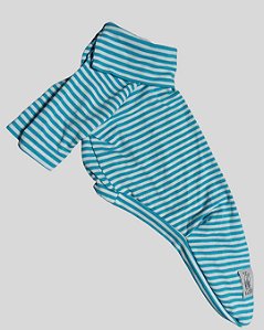 CAMISETA DE GALGO ALGODY LINE CELESTE E BRANCO