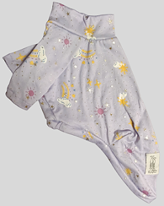 PIJAMA DE GALGO CAMISETA LUME LILAS STAR DOURADA