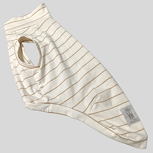 REGATA DE GALGO ALGODY CREME LINE BEGE GOLA BAIXA
