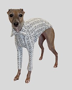 BLUSA DE GALGO TWEED LONDON CINZA - sob encomenda
