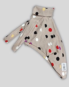 CACHARREL DE GALGO CREPE POLO MARROM BOLAS