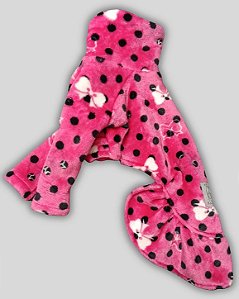 VESTIDO DE GALGO BLUSA CHAMONIX DONNA PINK POA BLACK LAÇO
