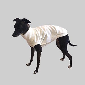 COLETE DE GALGO ITALIANO MOLETOM OFF WHITE