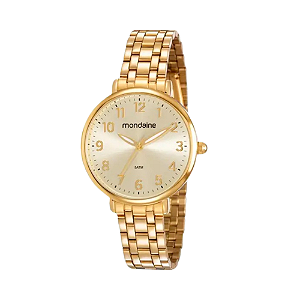 Relógio Mondaine Feminino Dourado + Brinde 53779LPMVDE1
