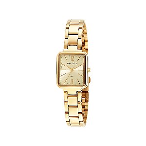Relógio Mondaine Feminino Dourado Retangular 32377LPMVDE1