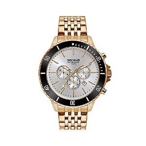 Relógio Seculus Masculino Cronógrafo Dourado 44163GPSVDA2