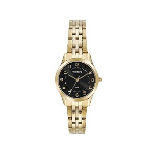 Kit Relógio Mondaine Feminino Dourado e Preto 32796LPMKDE2K1