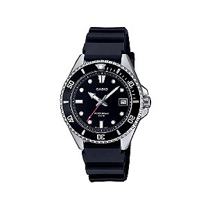 Relógio Casio Masculino Duro 38mm Bisel Preto Pulseira de Borracha MDV-10-1A1VDF-SC