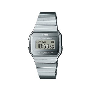Relógio Casio Feminino Vintage Slim Prateado Digital A700WEV-7ADF-SC