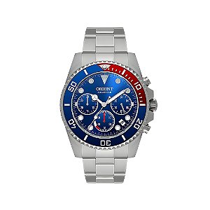 Relógio Orient Masculino Pepsi Solartech Cronógrafo Prateado MBSSC270D1SX