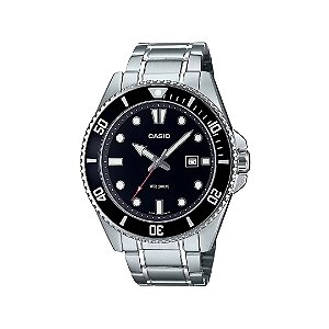 Relógio Casio Masculino Duro Bisel Preto Em Aço MDV-107D-1A1VDF-SC