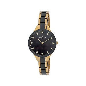 Relógio Oslo Feminino Pulseira De Cerâmica e Aço Bicolor OFTSSS9T0074P1KP
