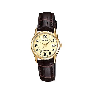 Relógio Casio Feminino Analógico Dourado LTP-V002GL-9BUDF-SC