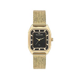 Relógio Technos Feminino Fundo Preto Pulseira Esteirinha 2035NAX/1P