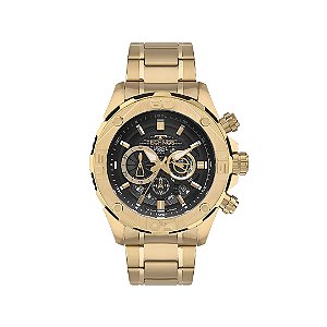 Relógio Technos Masculino Dourado Cronógrafo Puls. de Aço JS25BBY/1P