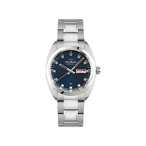 Relógio Technos Masculino Automático Prata com Fundo Azul  8205OV/1A