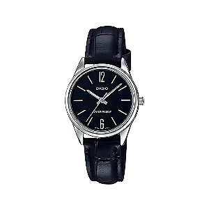 Relógio Casio Feminino Preto de Couro LTP-V005L-1BUDF-SC