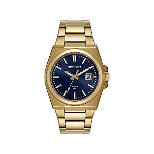 Relogio Seculus Masculino Analógico Aço Dourado 44263GPSVDA3
