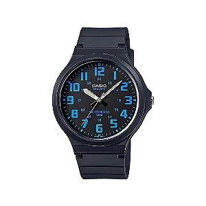 Relogio Casio Masculino Analógico Preto com Azul MW-240-2BVDF-SC