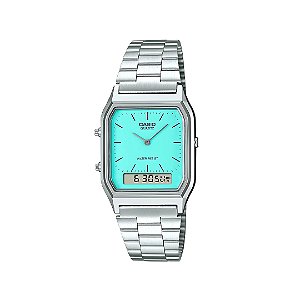 Relógio Casio Vintage Anadigi Prateado AQ-230A-2A2MQYDF-SC