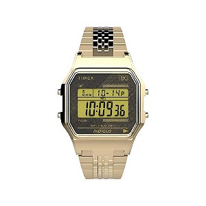 Relogio Timex Unissex Digital Vintage Dourado TW2V18900