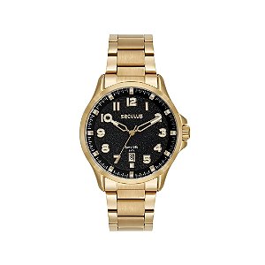 Relogio Seculus Masculino Analogico  Dourado 77312GPSVDA2