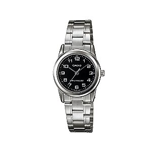 Relógio Casio Analógico Prateado Pequeno em Aço LTP-V001D-1BUDF-SC