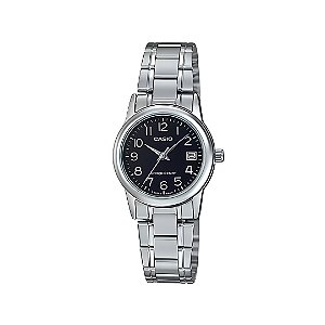 Relógio Casio Feminino Analógico Prateado Pequeno Casual LTP-V002D-1BUDF-SC