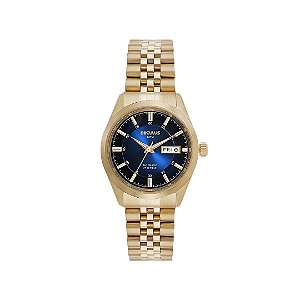 Relógio Seculus Masculino Automático Dourado Social 21 Jewels 77361GPSVDA5