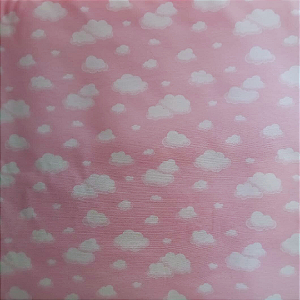Tecido decoração Belize c/proteção 1m x 1,40 larg. - Nuvens pink