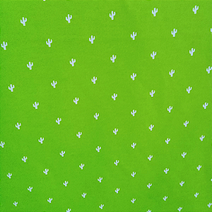 Tricoline Mista estampada 1M x 1,50 Larg -  Cactus Verde