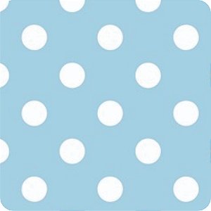 Tricoline Poá Grande Azul e Branco 100% Algodão - 0,50 METRO x 1,50 LARGURA